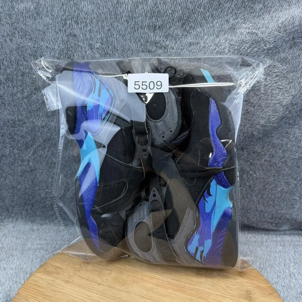 Jordan Air Jordan 8 Aqua Shoes Mens Size 8 Black Basketball Sneakers 305381-025